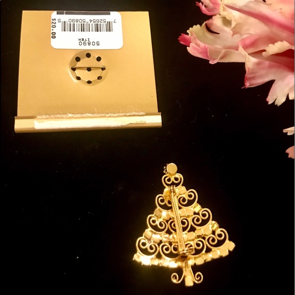 Seasons Greetings 2 Rhinestone Christmas Brooches - Picture 4 of 8